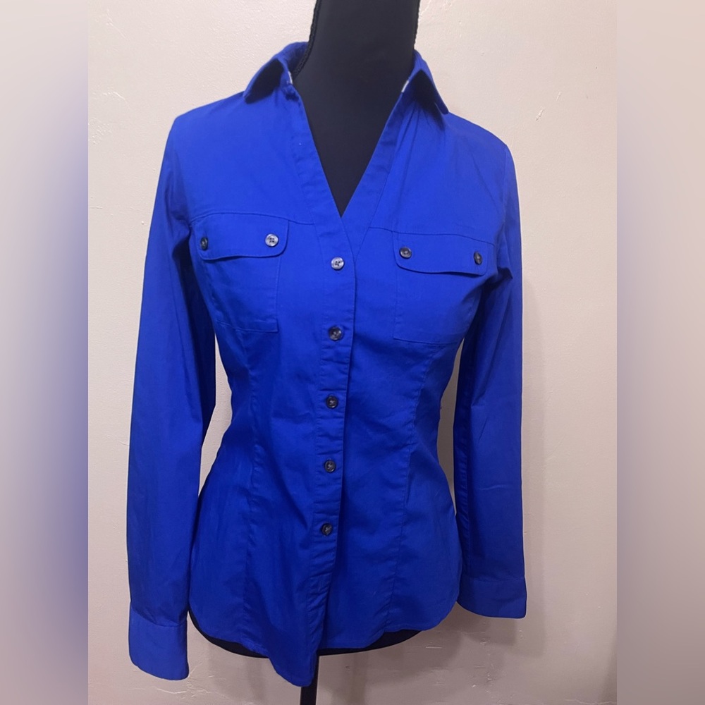 Express Royal Blue Button-Up Shirt